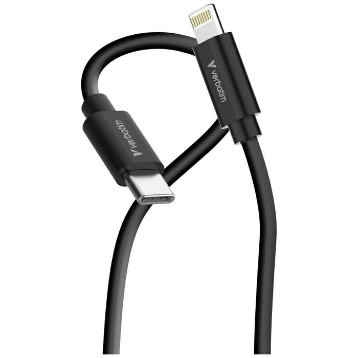 Кабел Verbatim Sync &amp; Charge USB-C to Lightning essentials 27W, черен/бял