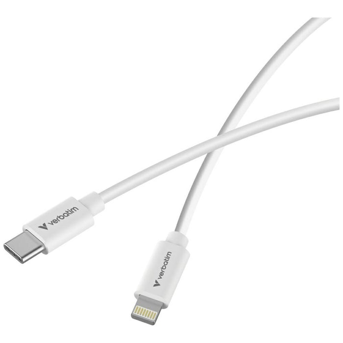 Кабел Verbatim Sync &amp; Charge USB-C to Lightning essentials 27W, черен/бял
