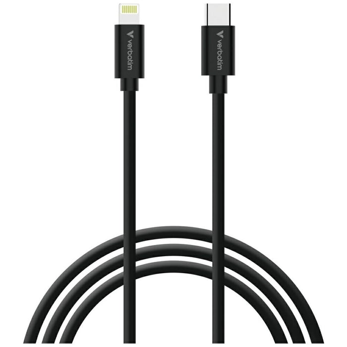Кабел Verbatim Sync &amp; Charge USB-C to Lightning essentials 27W, черен/бял