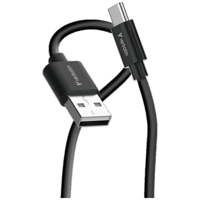 Кабел Verbatim Sync &amp; Charge USB-C essentials 18W, черен/бял