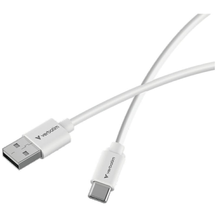 Кабел Verbatim Sync &amp; Charge USB-C essentials 18W, черен/бял