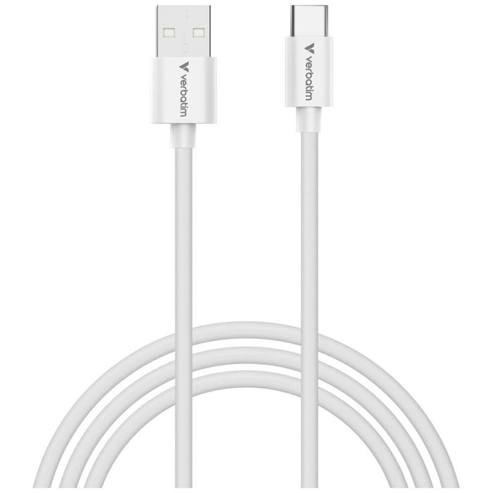 Кабел Verbatim Sync &amp; Charge USB-C essentials 18W, черен/бял