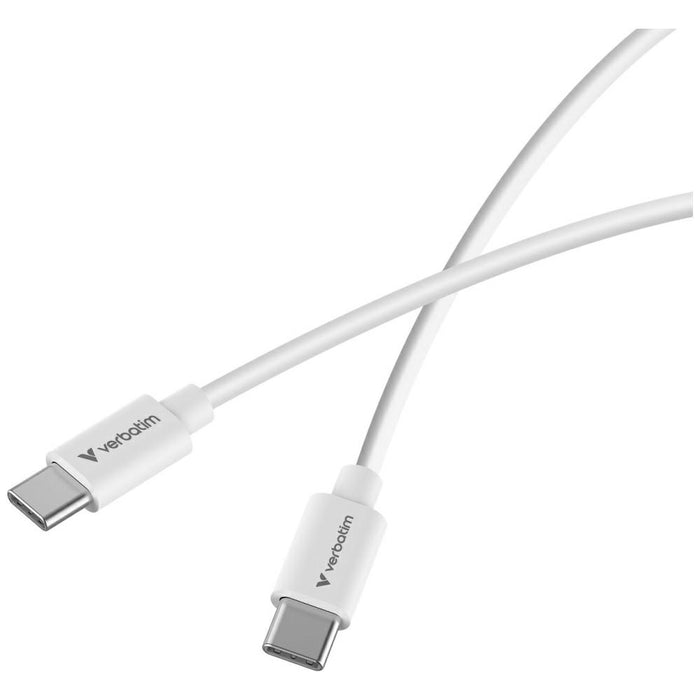 Кабел Verbatim Sync &amp; Charge USB-C to C Essentials 3 m, бял