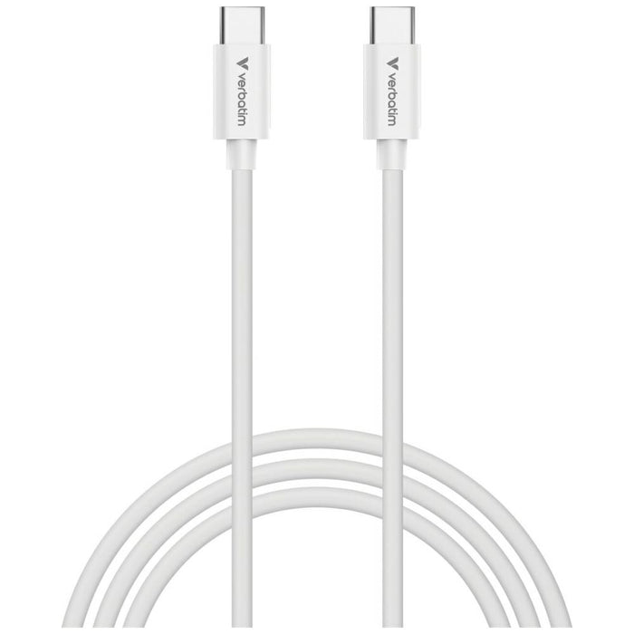 Кабел Verbatim Sync &amp; Charge USB-C to C Essentials 3 m, бял