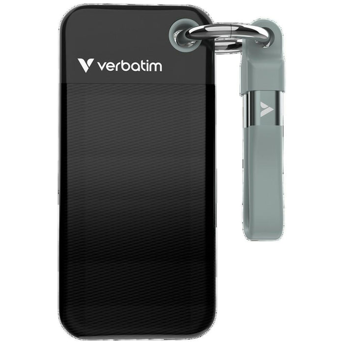 Външен твърд диск Verbatim Pocket SSD 32282 с брелок, USB 3.2 gen.2, черно-сив