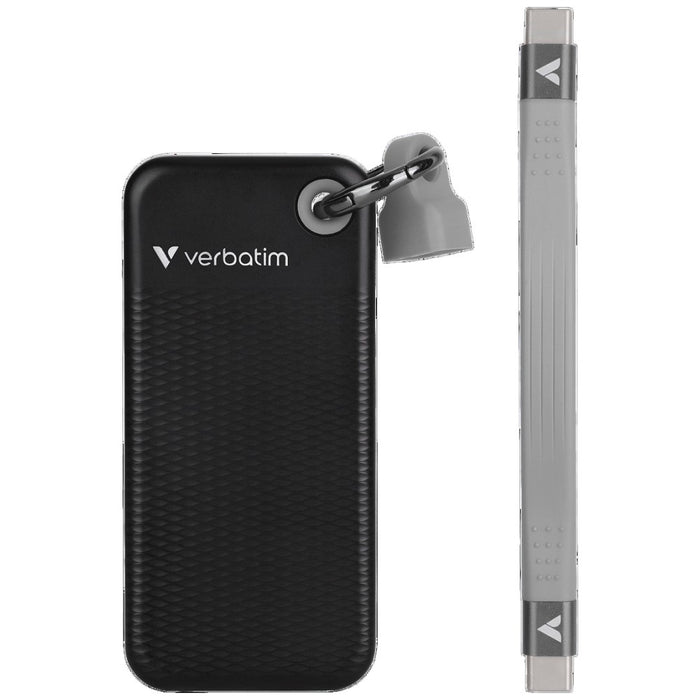 Външен твърд диск Verbatim Pocket SSD 32282 с брелок, USB 3.2 gen.2, черно-сив