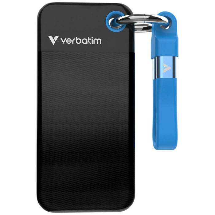Външен SSD диск Verbatim Pocket 128GB USB-C 3.2 gen.2, черно-син