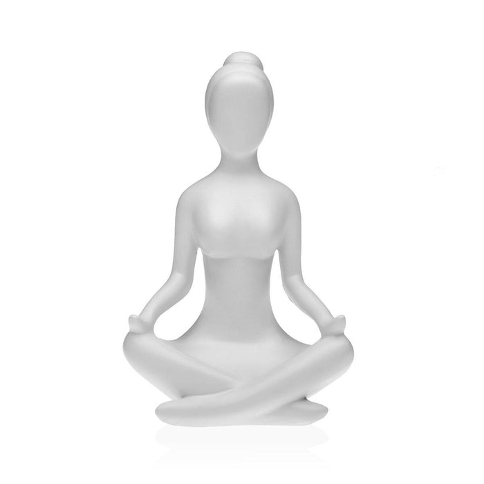 Декоративна фигурка Versa Бял Yoga 12 x 20 x 10 cm Смола