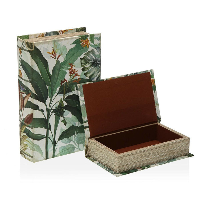 Декоративна кутия Versa Книга Тропически Пластно Дървен MDF 7 x 27 x 18 cm