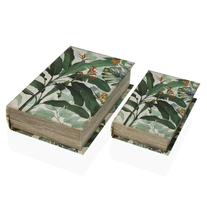 Декоративна кутия Versa Книга Тропически Пластно Дървен MDF 7 x 27 x 18 cm