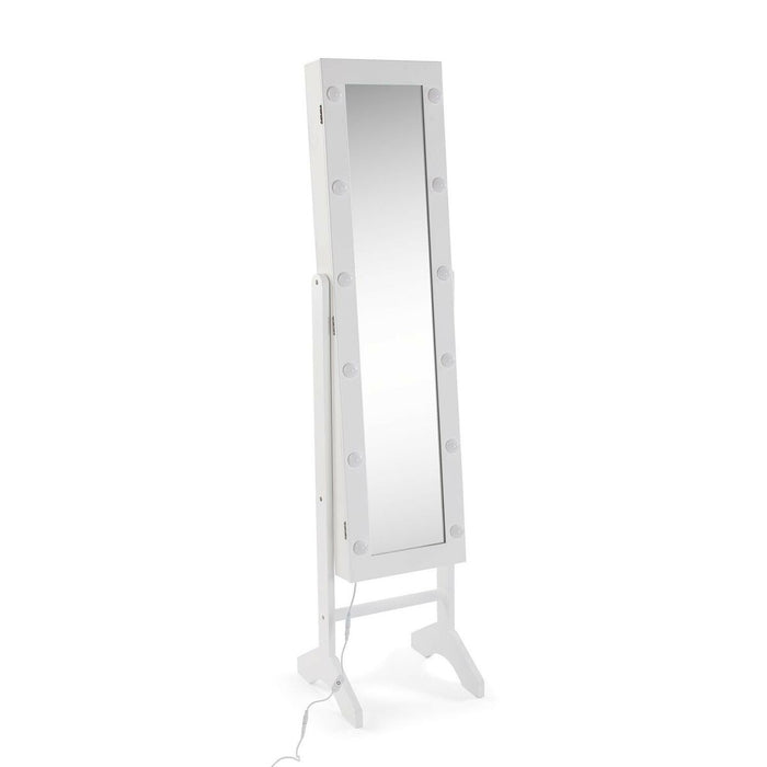 Стенно огледало Versa Бял Огледало Дървен MDF 35 x 153 x 35,2 cm Поставка за бижута
