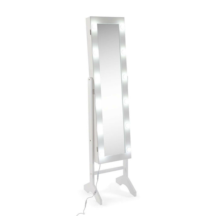 Стенно огледало Versa Бял Огледало Дървен MDF 35 x 153 x 35,2 cm Поставка за бижута