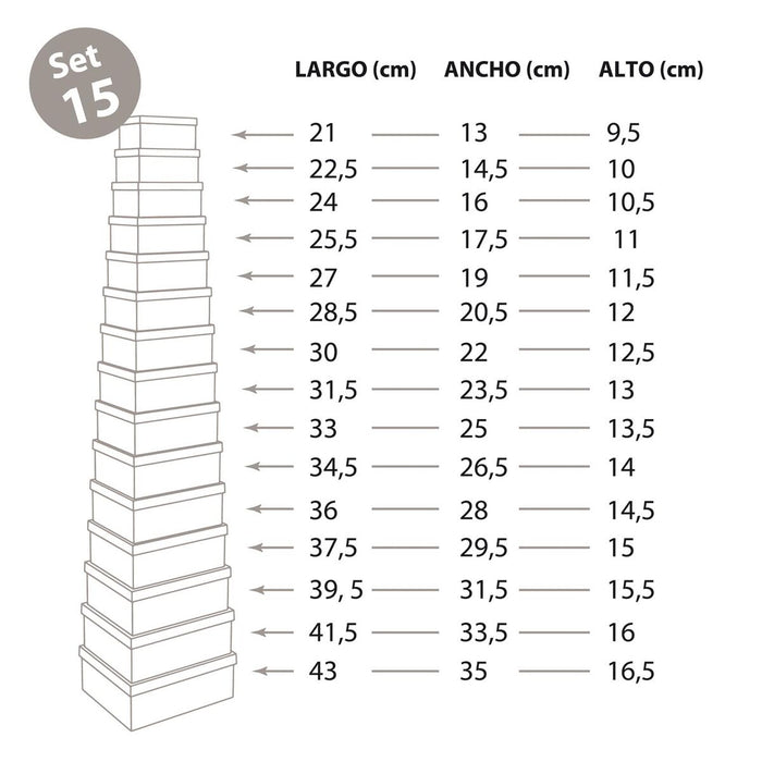 Комплект Декоративни Кутии Versa Laison Картон (15 Части)