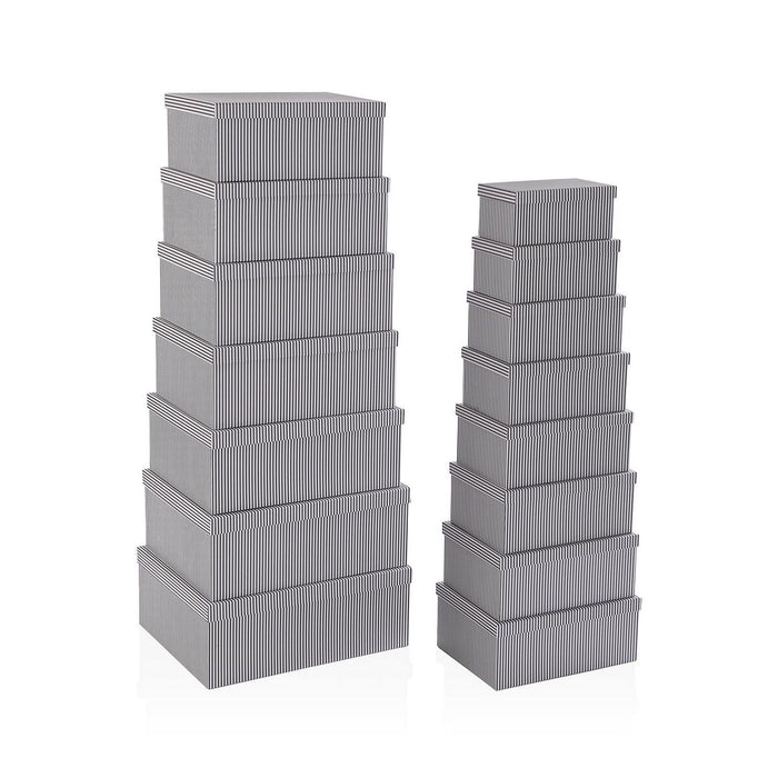 Комплект Декоративни Кутии Versa Сив Картон (15 Части)