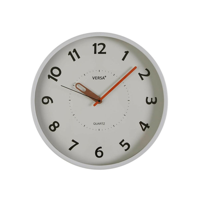 Стенен часовник Versa Бял Пластмаса 4 x 30 x 30 cm