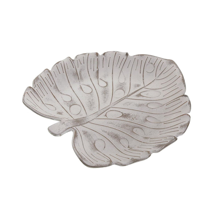 Украса за център на маса Versa Бял Дървен MDF 17 x 3 x 28 cm Лист