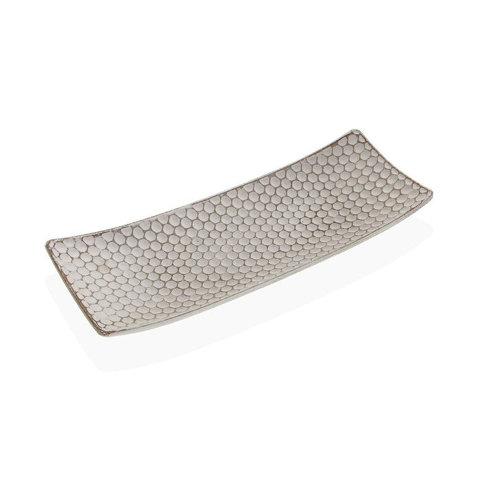 Украса за център на маса Versa Бял Дървен MDF 13 x 3 x 34 cm