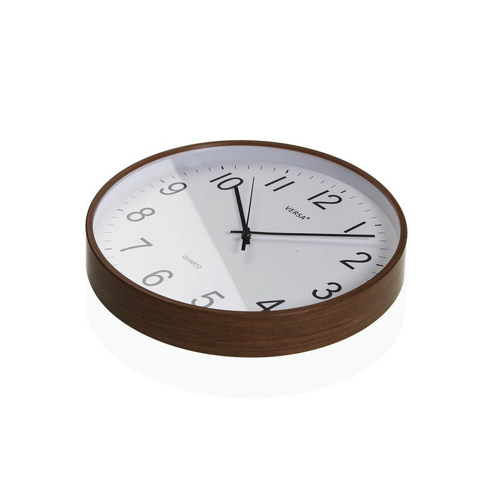 Стенен часовник Versa Пластмаса Кварц Дървен MDF 4 x 30 x 30 cm