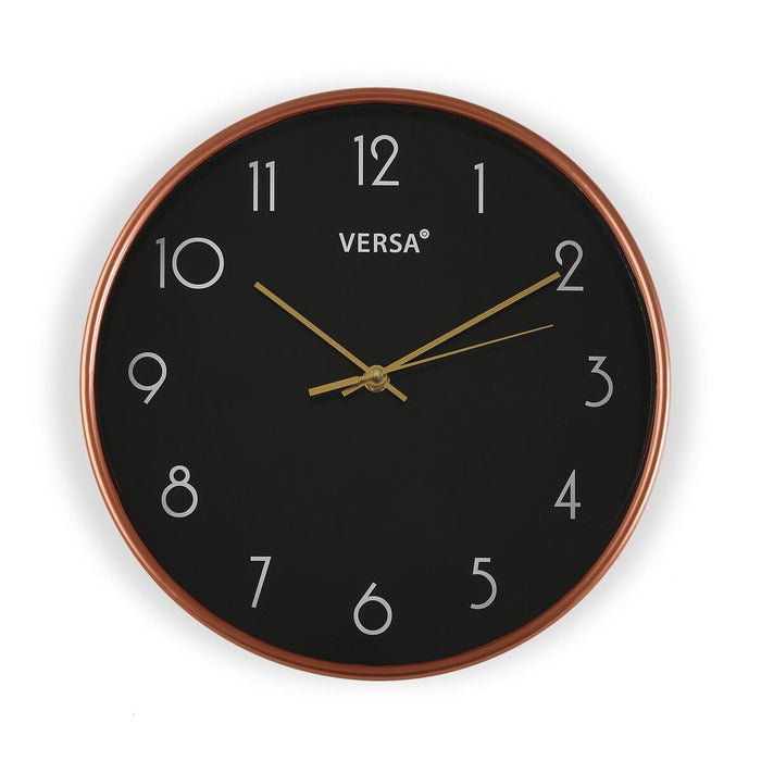 Стенен часовник Versa Черен Пластмаса 4 x 30 x 30 cm