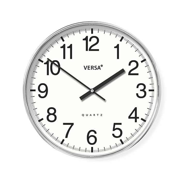 Стенен часовник Versa Бял Пластмаса 4 x 30 x 30 cm