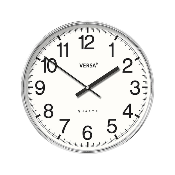 Стенен часовник Versa Бял Пластмаса 4 x 30 x 30 cm