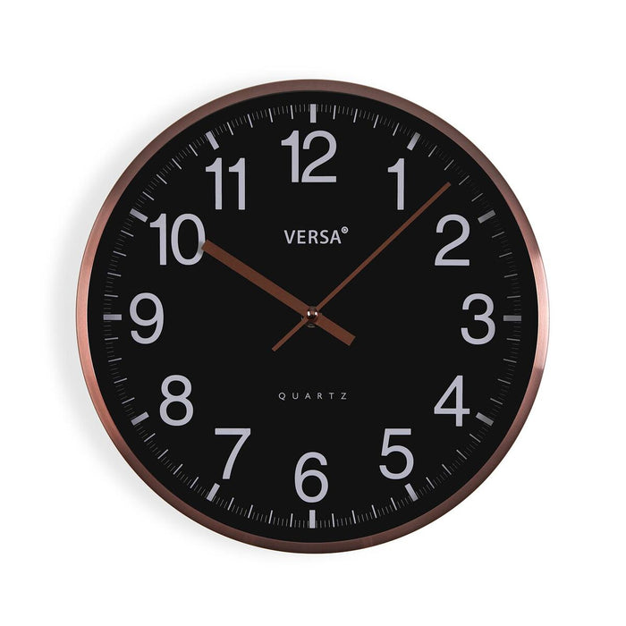 Стенен часовник Versa Черен Метал
