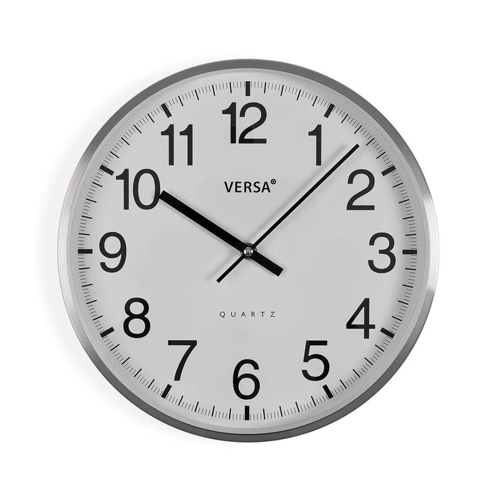 Стенен часовник Versa Бял Метал