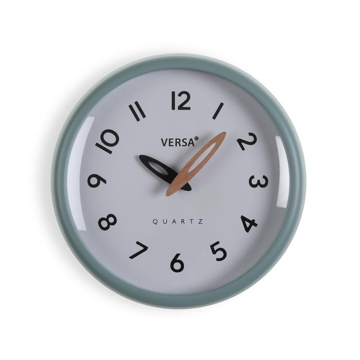 Стенен часовник Versa Бял Зелен Пластмаса