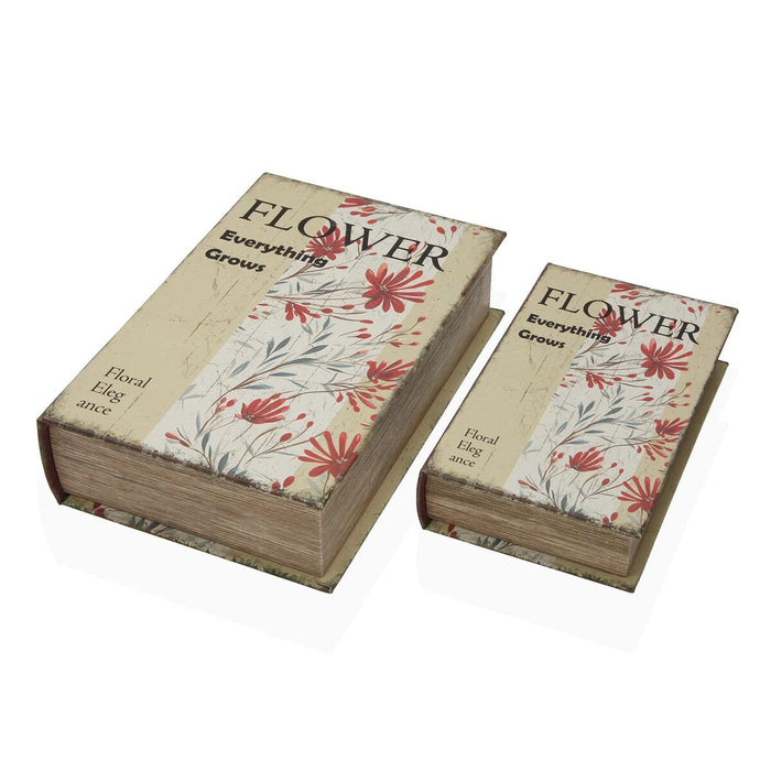 Декоративна кутия Versa Пластно Дървен MDF Lilled Книга