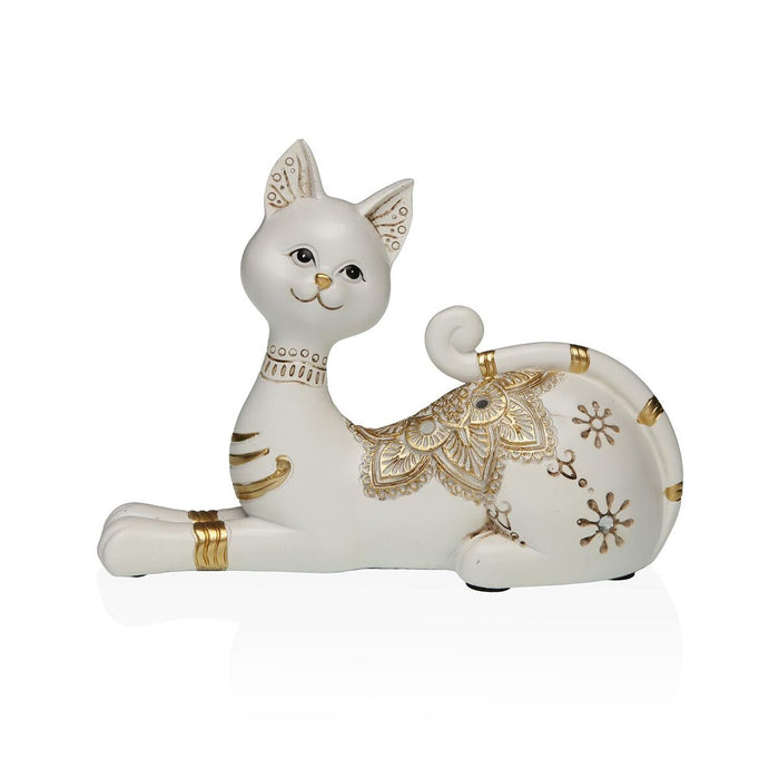 Декоративна фигурка Versa Бял Котка 5,5 X 14,5 X 20 CM