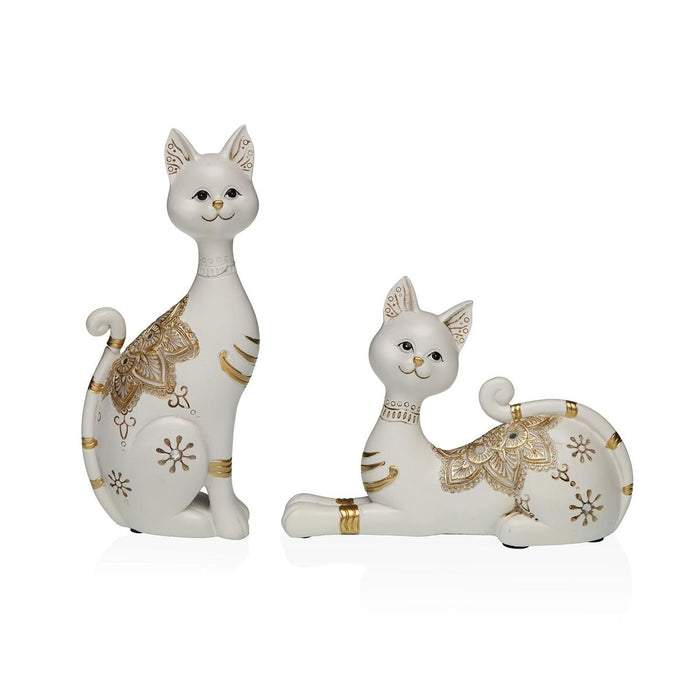 Декоративна фигурка Versa Бял Котка 5,5 X 14,5 X 20 CM