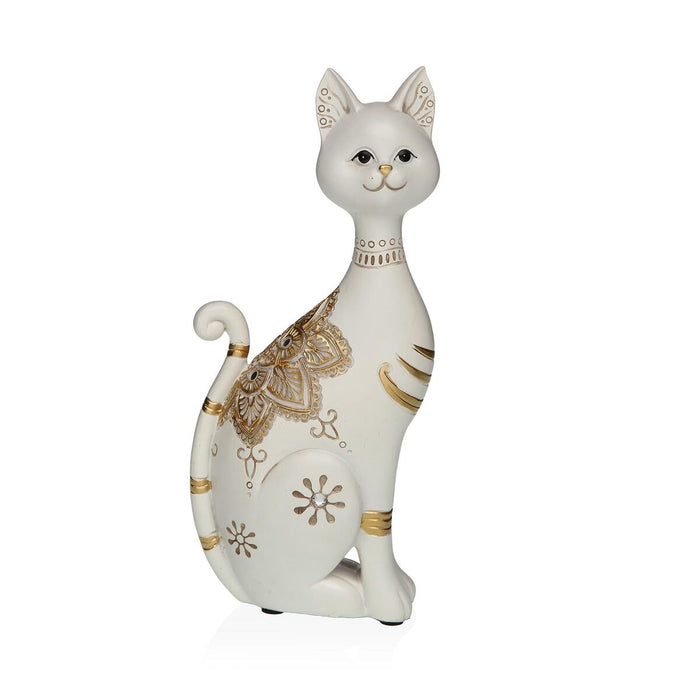 Декоративна фигурка Versa Бял Котка 5,5 X 24 X 10,5 CM