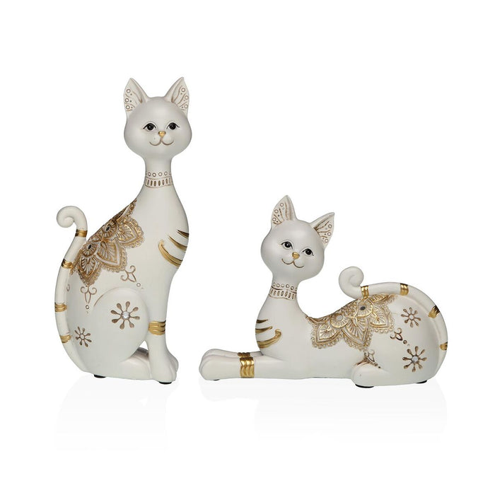 Декоративна фигурка Versa Бял Котка 5,5 X 24 X 10,5 CM