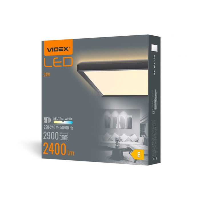 ПЛАФОНИЕРА КВАДРАТ VL-DL3S-244B 24W/4K/BK VIDEX