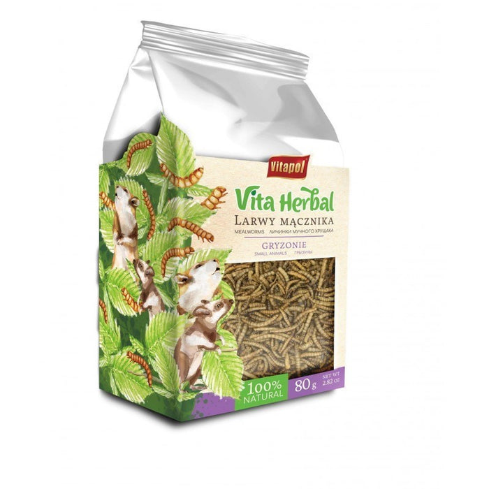 VITAPOL Vita Herbal Mealworm Larvae - лакомство за гризачи - 80гр