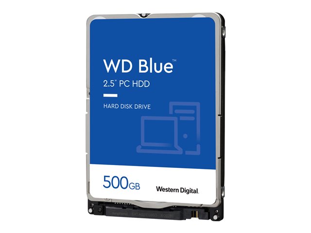 WD Blue Mobile 500GB HDD 5400rpm SATA сериен ATA 6Gb/s 128MB кеш 2,5 инча RoHS съвместим intern Bulk