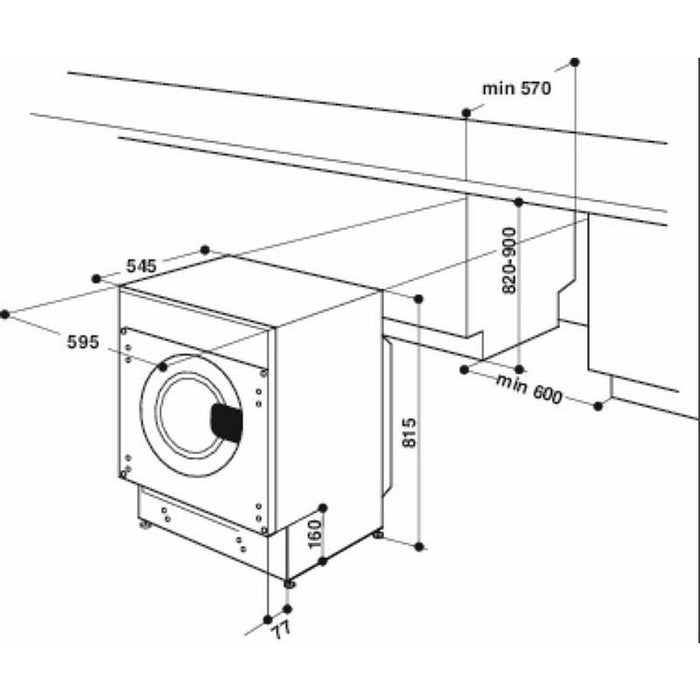 Вградена пералня със сушилня Whirlpool BI WDWG 961485 EU*** , 1400 об./мин., 6 kg, 9.00 kg, B , D , Бял