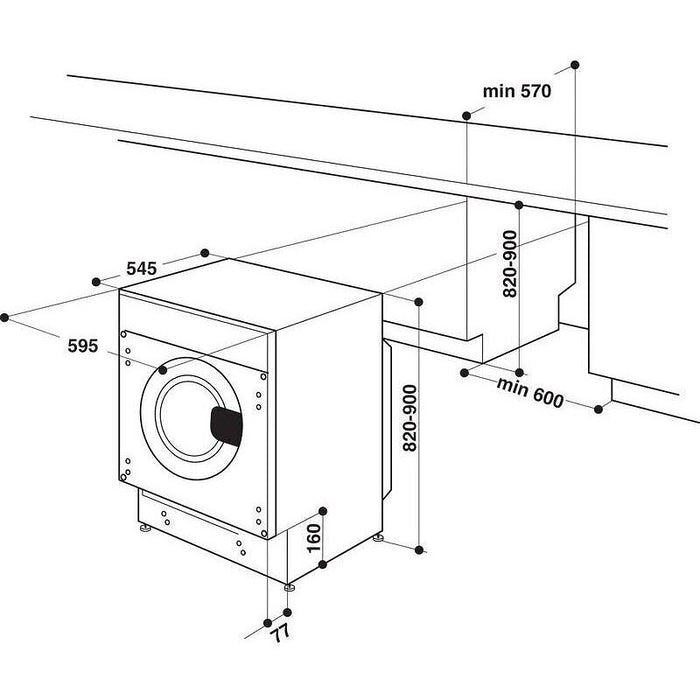 Вградена пералня Whirlpool BI WMWG 91485 EU*** , 1400 об./мин., 9.00 kg, B , Бял