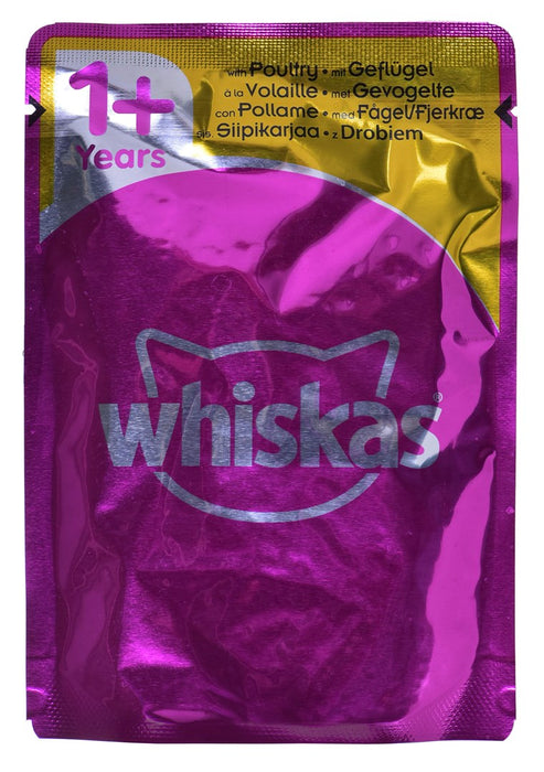 WHISKAS Poultry Feasts in Jelly - мокра храна за котки - 80x85гр