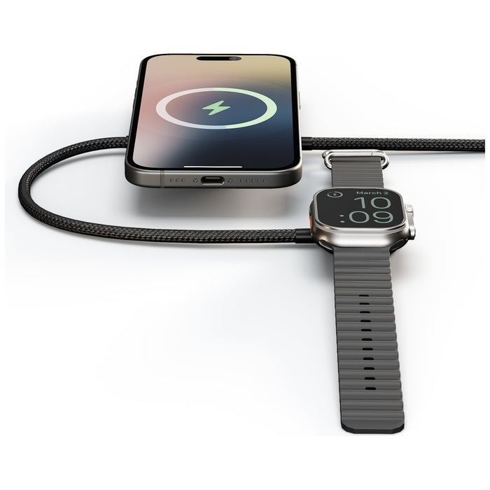 Индуктивно зарядно Zens Pro 2 2в1 Qi2 15W за Apple и Watch, черно