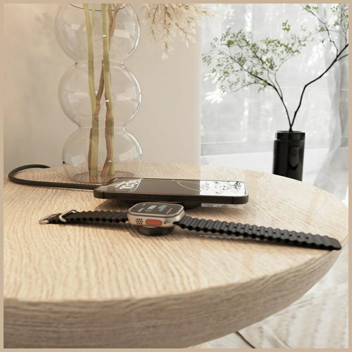 Индуктивно зарядно Zens Pro 2 2в1 Qi2 15W за Apple и Watch, черно