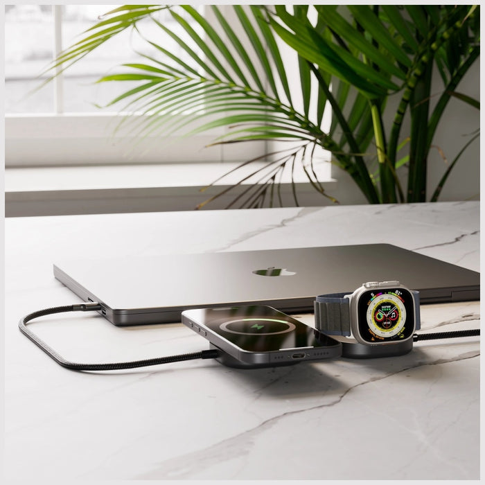 Индукционно зарядно Zens Pro 3 2в1 Qi2 15W, черно