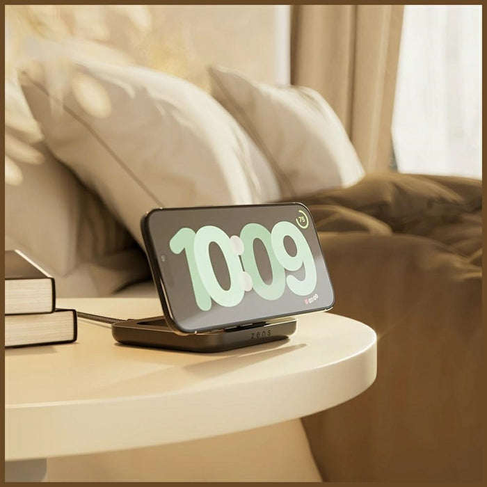 Магнитно индукционно зарядно Zens Magnetic Nightstand Charger Qi2 15W, черно