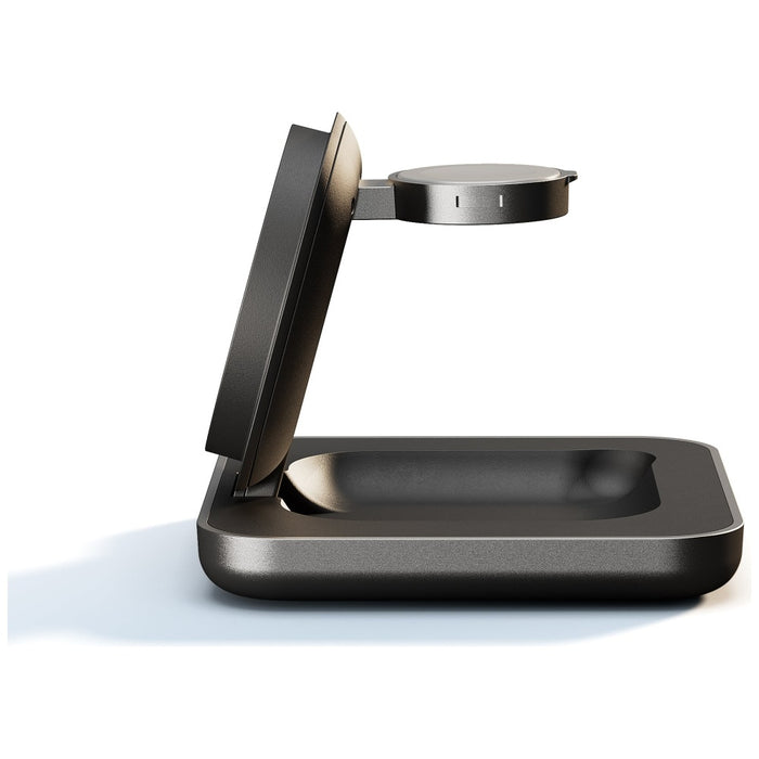 Магнитна индукционна зарядна станция Zens Nightstand Charger Pro 2 в 1 с Qi2 15W за смартфон и часовник