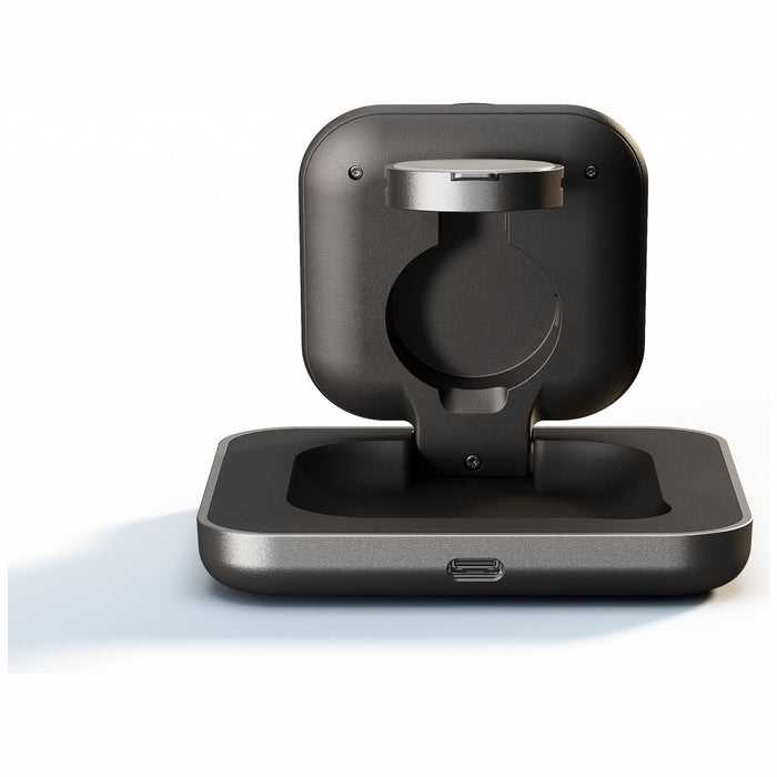 Магнитна индукционна зарядна станция Zens Nightstand Charger Pro 2 в 1 с Qi2 15W за смартфон и часовник