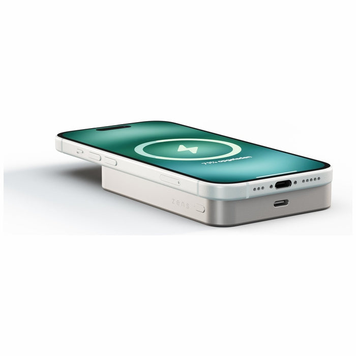 Powerbank Zens Pro 1 Slim MagSafe Qi2 15W 5000 mAh, бял