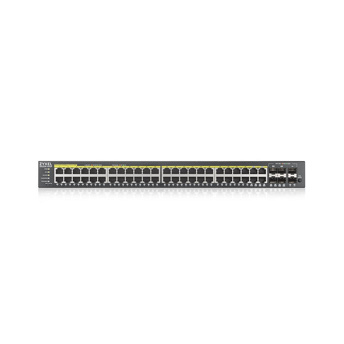 ZyXEL GS2220-50HP, регион на ЕС, 48-портов GbE L2 PoE превключвател с GbE Uplink (1 година лиценз за NCC Pro пакет в пакет)