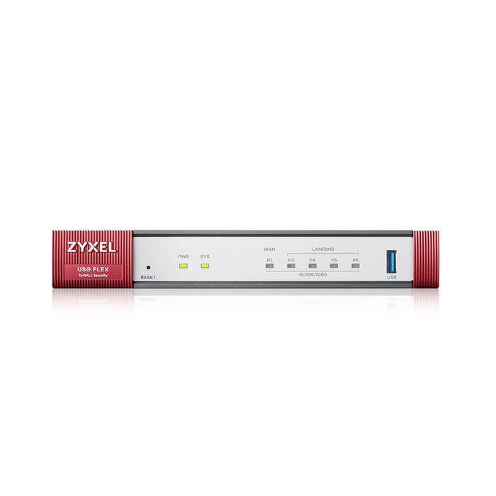 Zyxel USG FLEX 50 HP, 5 гигабитови потребителски дефинирани порта, 1*1G PoE+, 1*USB с 1 YR Gold Security Pack