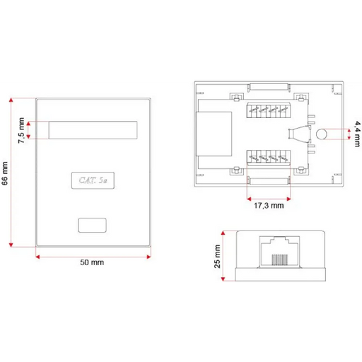 A-LAN GN005 мрежова разклонителна кутия Cat5e Бяла