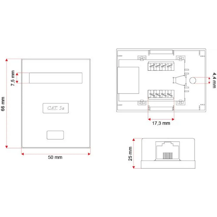 A-LAN GN005 мрежова разклонителна кутия Cat5e Бяла